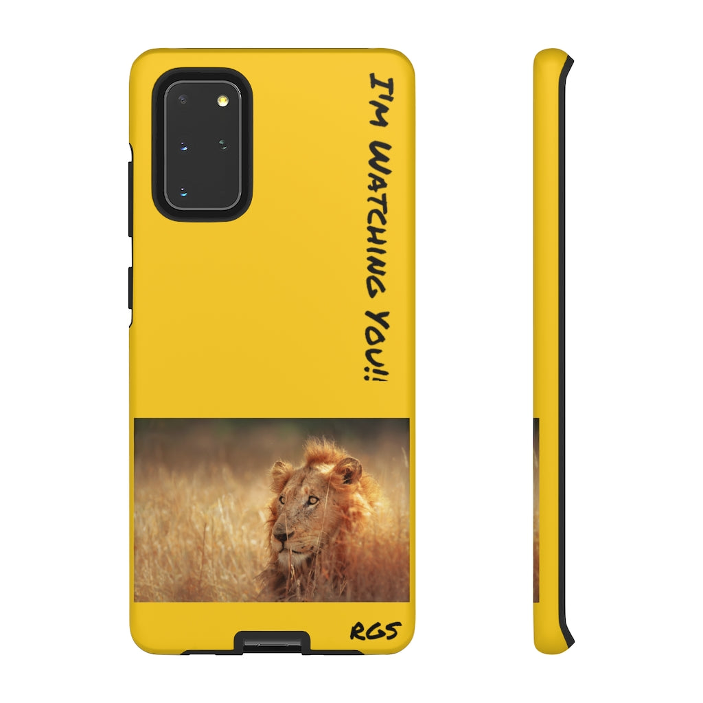 Watching Yellow Tough Phone Cases