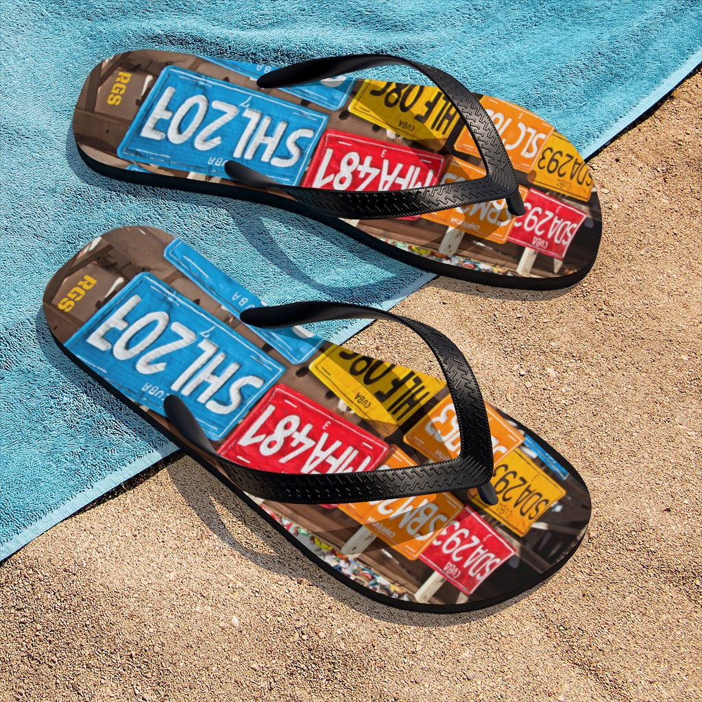 License Plate Unisex Flip-Flops