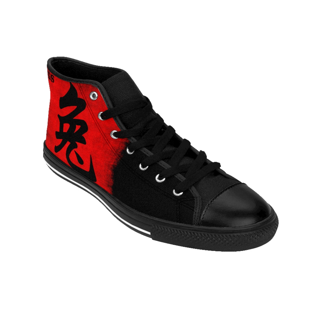 Asian Centric Red Black Woman High-top Sneakers