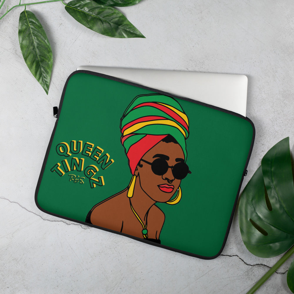 Queen Tingz Dark Green Laptop Case