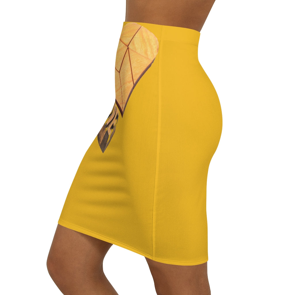 Mustard-Yellow Love Mini Skirt