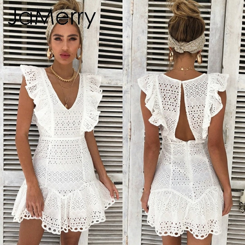 Lace cotton dress