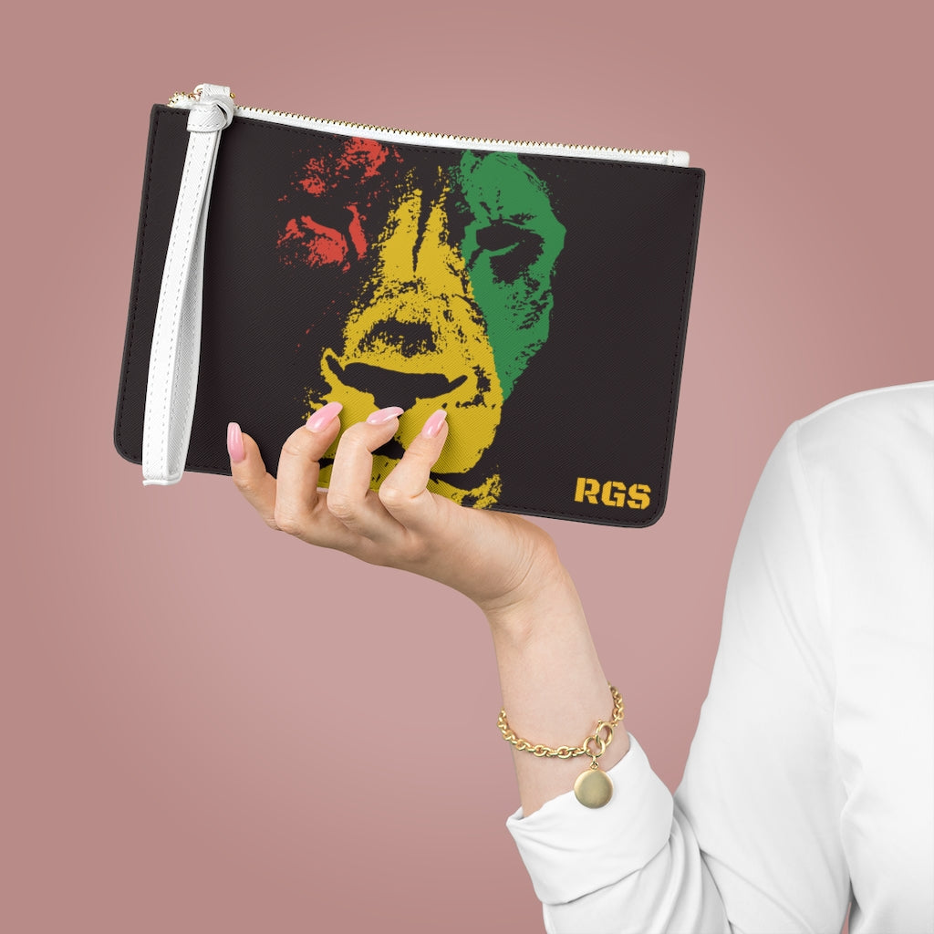 Face The Lion Rasta  Clutch Bag