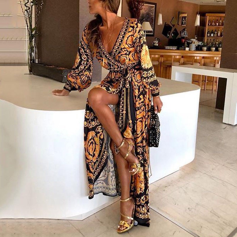 Glitter Deep V Neck Dress
