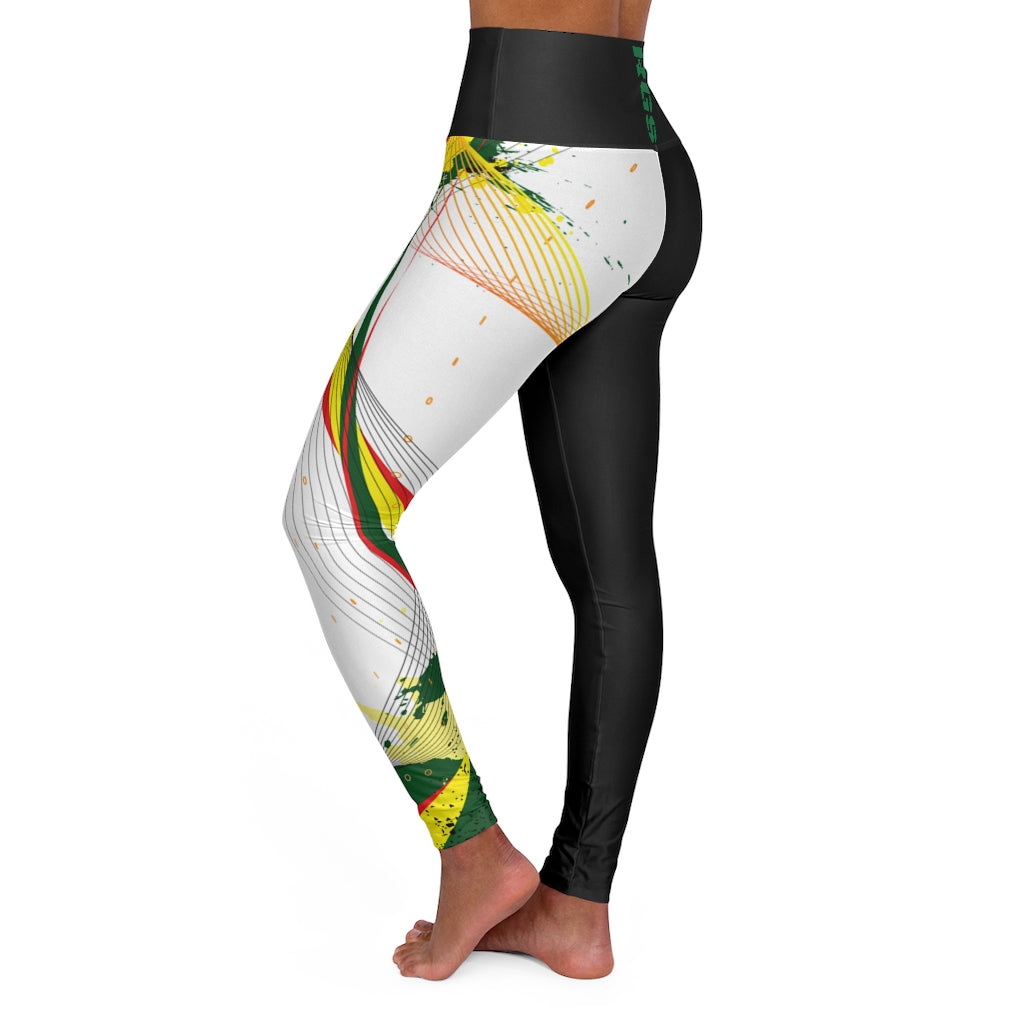 Banner Black High Waisted Yoga Leggings