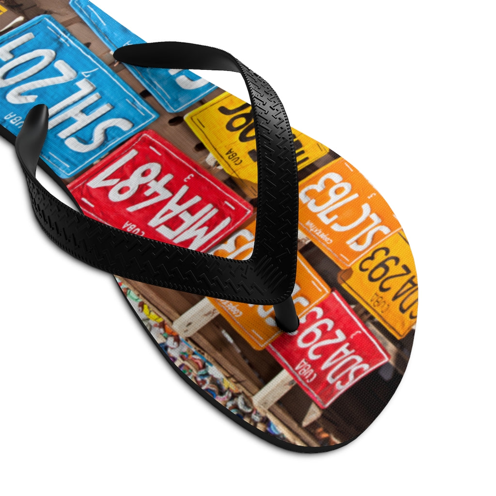 License Plate  Unisex Flip-Flops