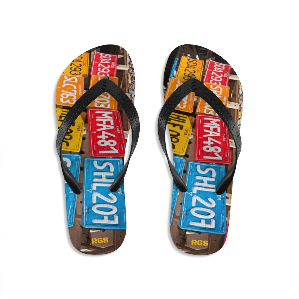 License Plate  Unisex Flip-Flops
