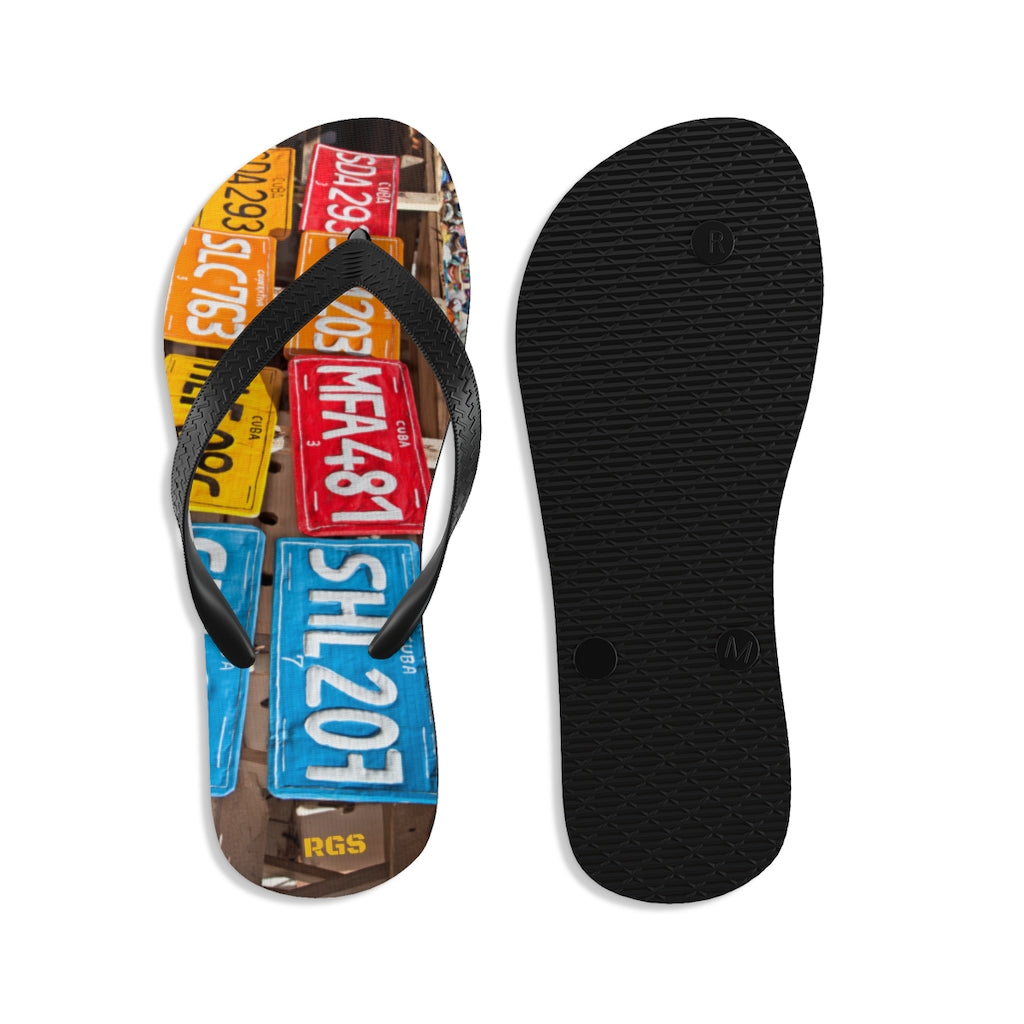 License Plate  Unisex Flip-Flops