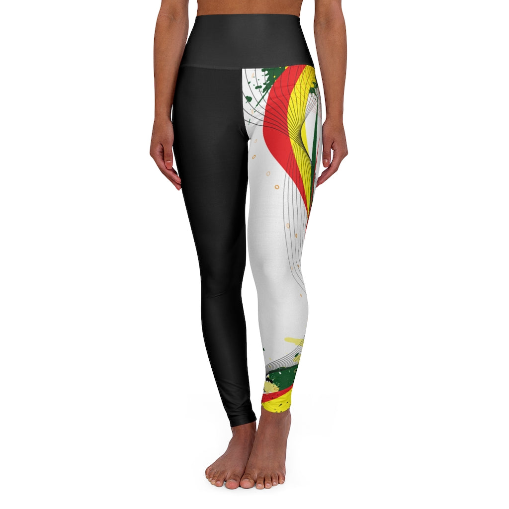 Banner Black High Waisted Yoga Leggings