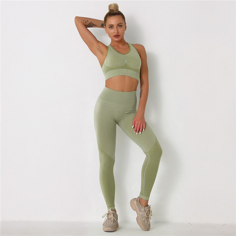 Crop Top Bra High Waist Leggings Set