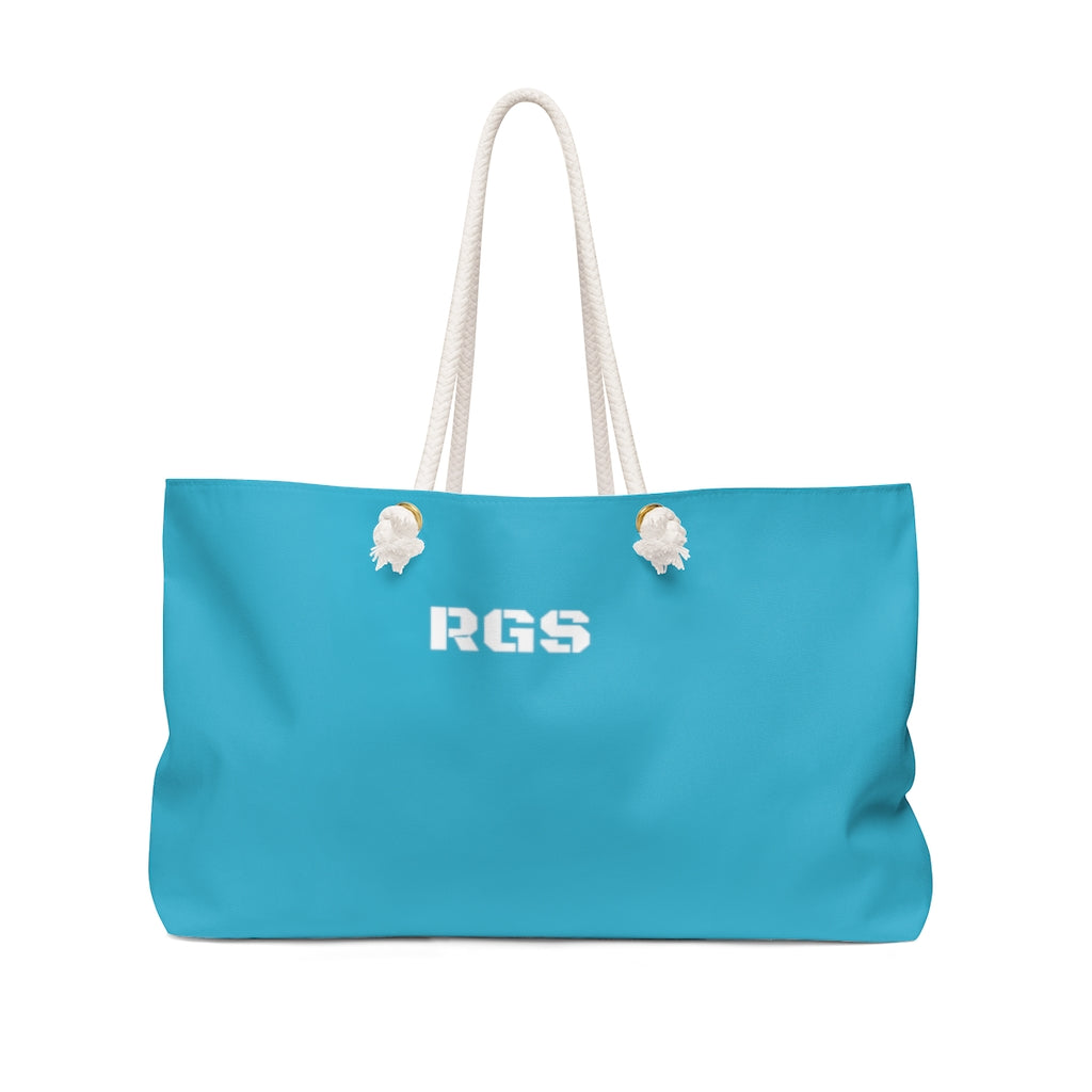 News Aqua Blue Weekender Bag