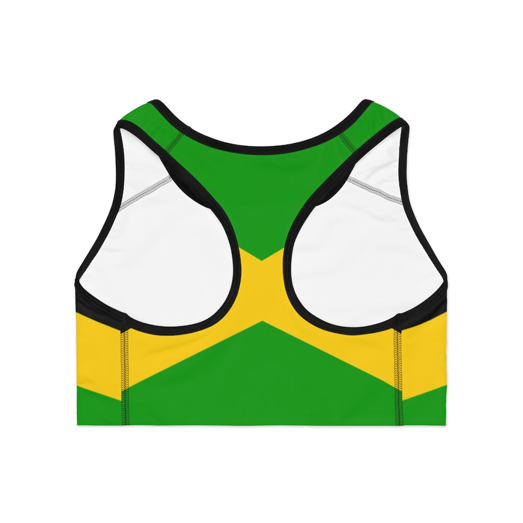 Jamaican Flag Sports Bra (AOP)