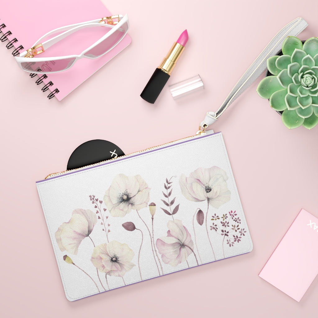 Darice White Flower Clutch Bag