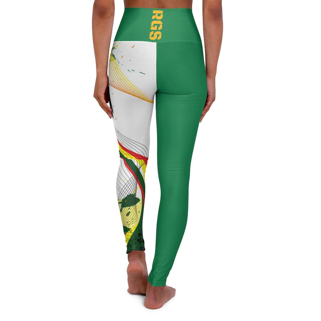 Banner Green High Waisted Yoga Leggings