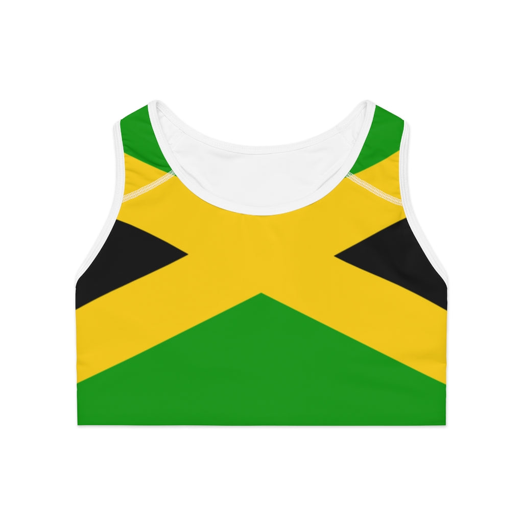 Jamaican Flag Sports Bra (AOP)