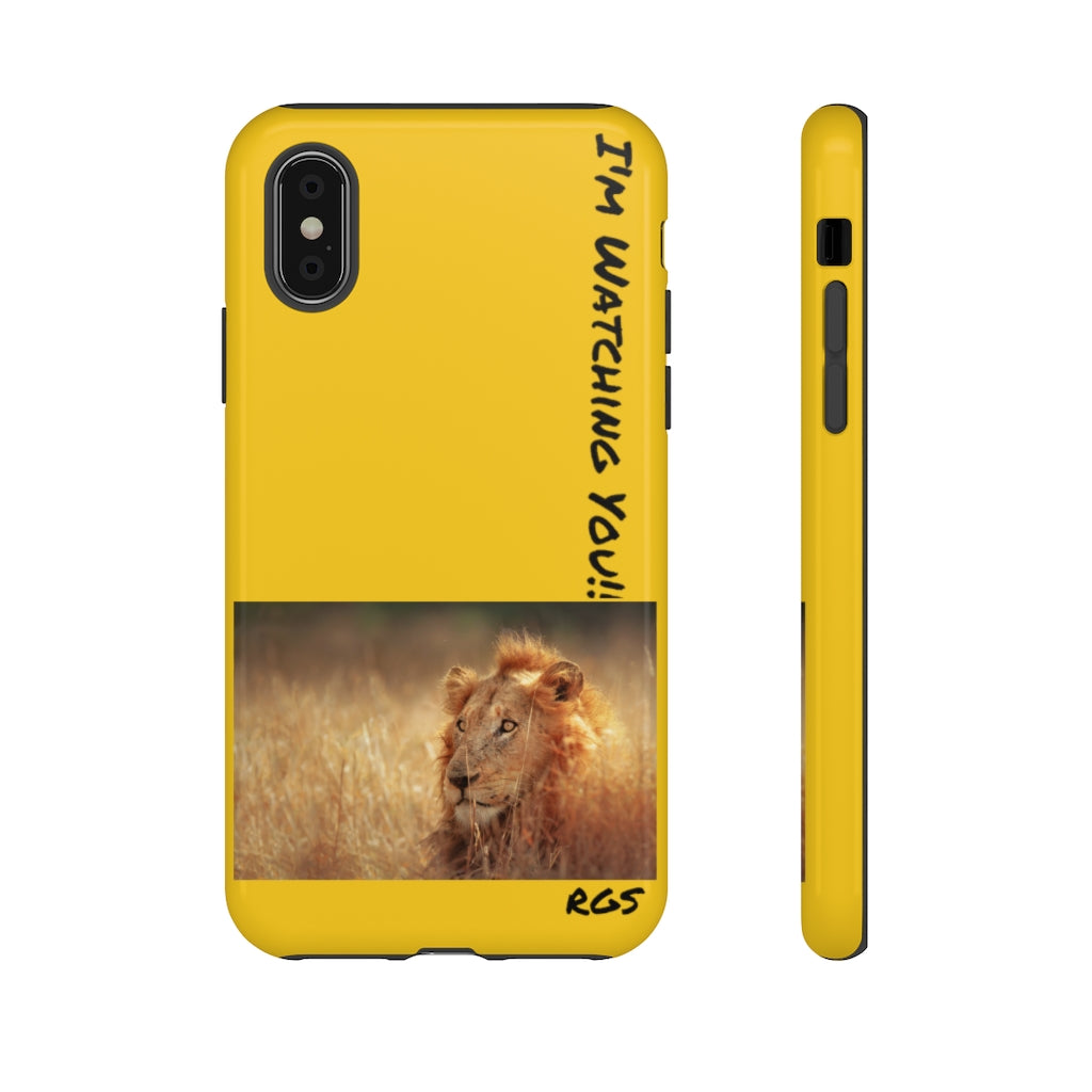 Watching Yellow Tough Phone  Cases