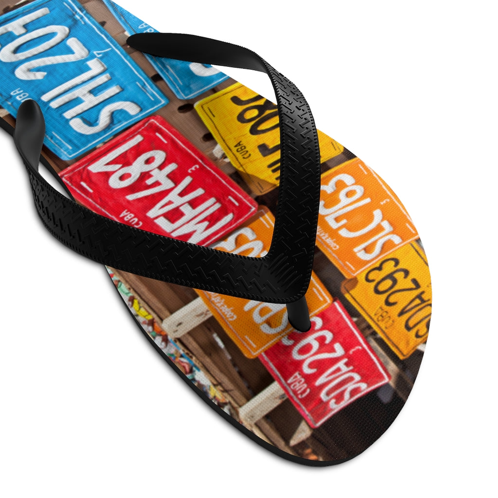 License Plate  Unisex Flip-Flops