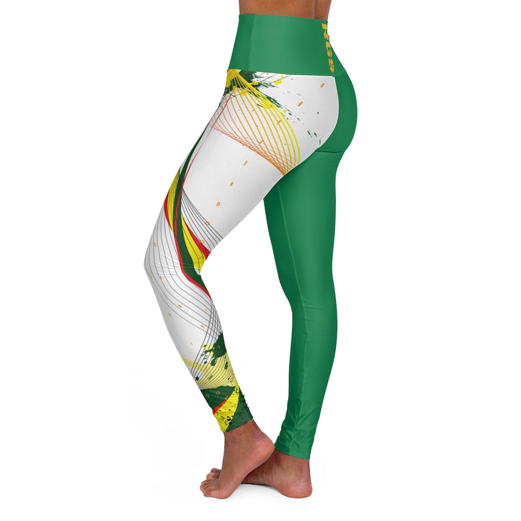 Banner Green High Waisted Yoga Leggings