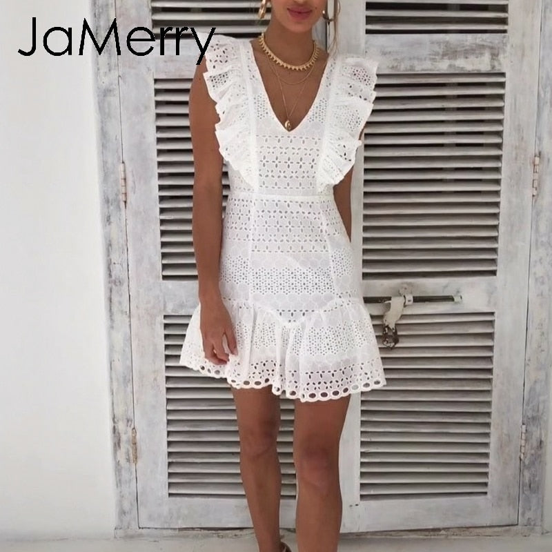 Lace cotton dress