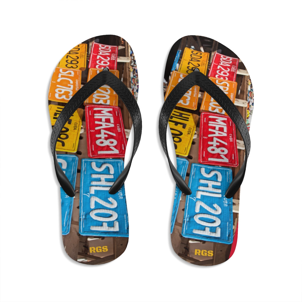 License Plate  Unisex Flip-Flops