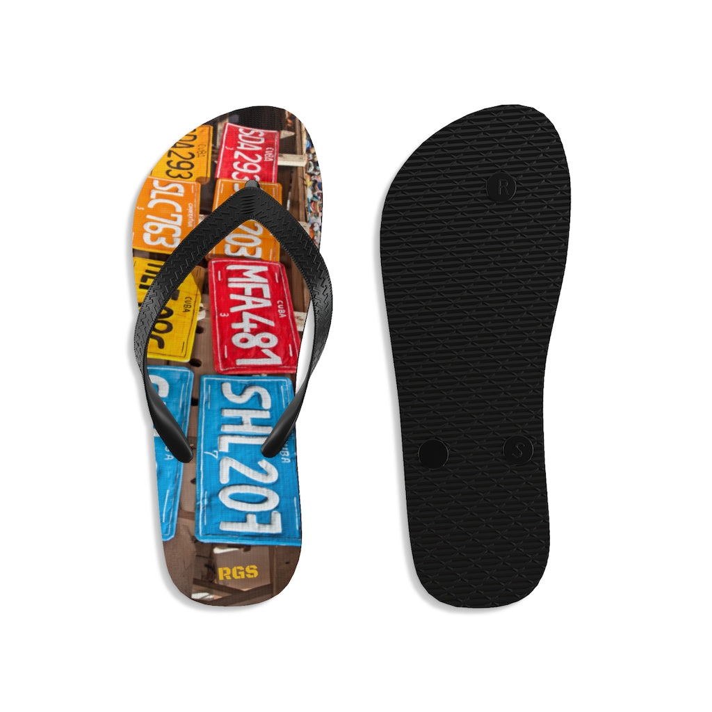 License Plate  Unisex Flip-Flops