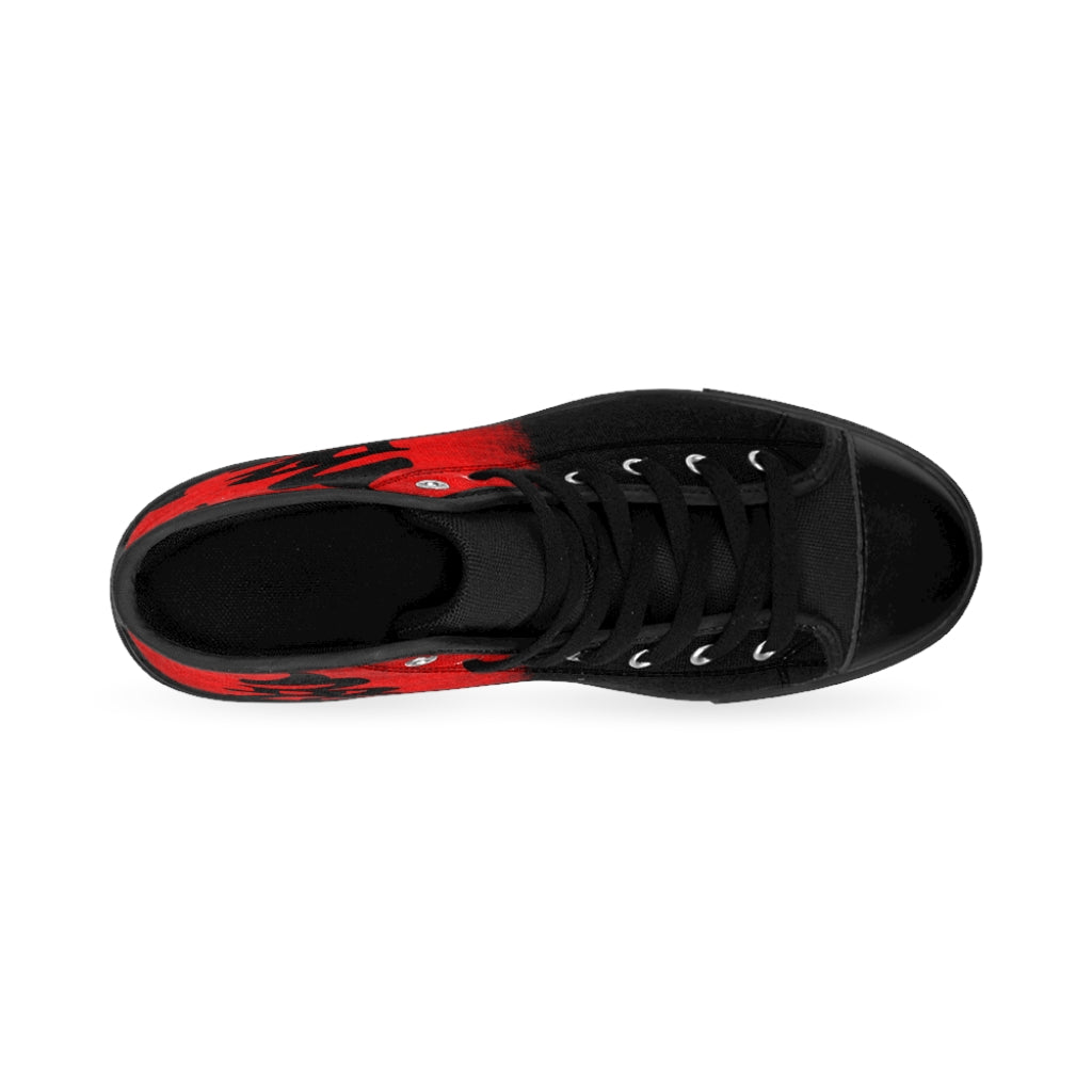 Asian Centric Red Black Woman High-top Sneakers