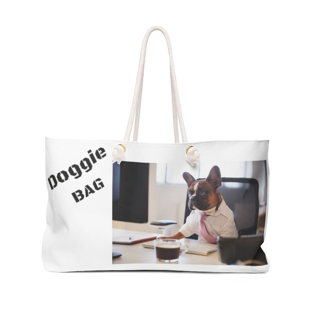 French White Doggie Bag Weekender Bag