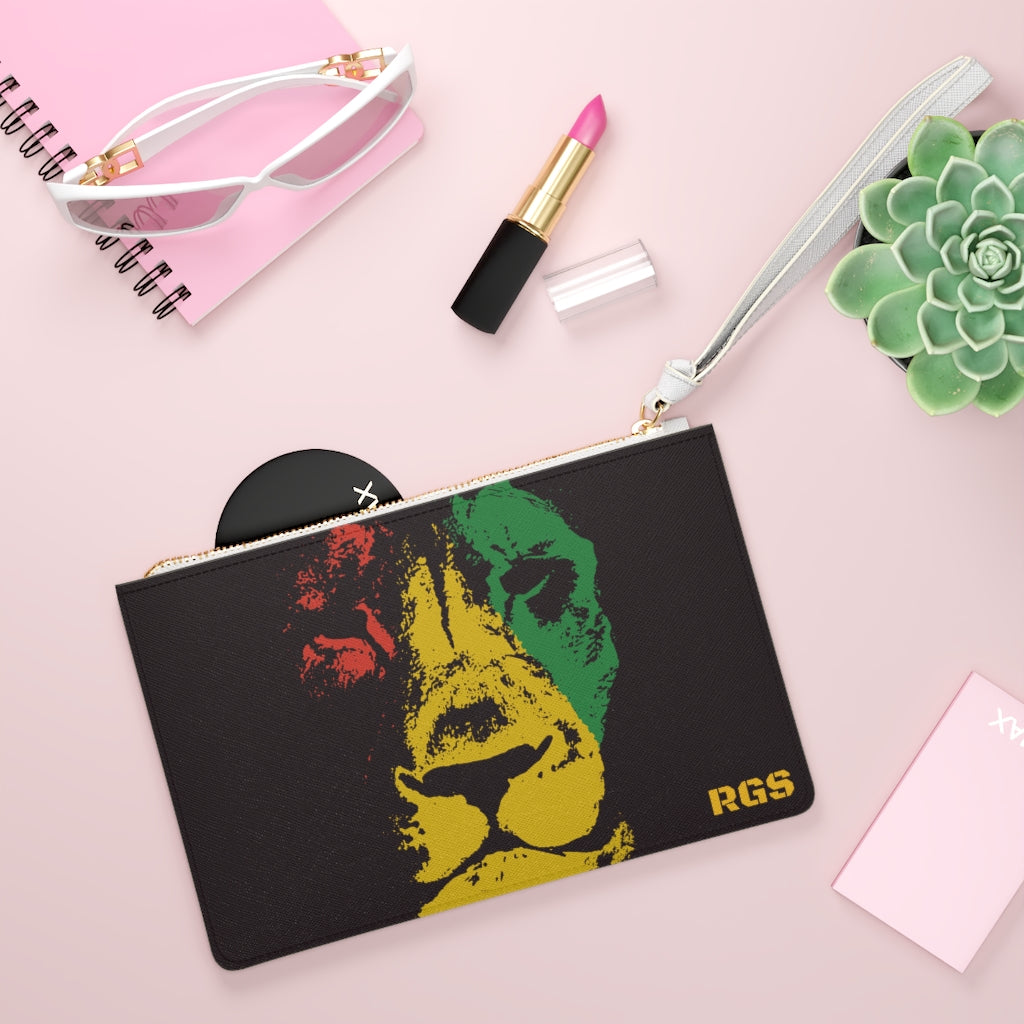 Face The Lion Rasta  Clutch Bag