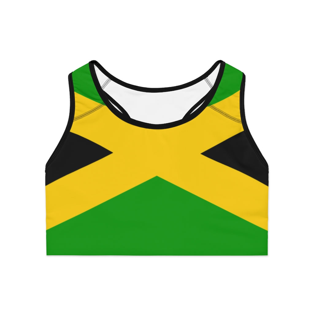 Jamaican Flag Sports Bra (AOP)