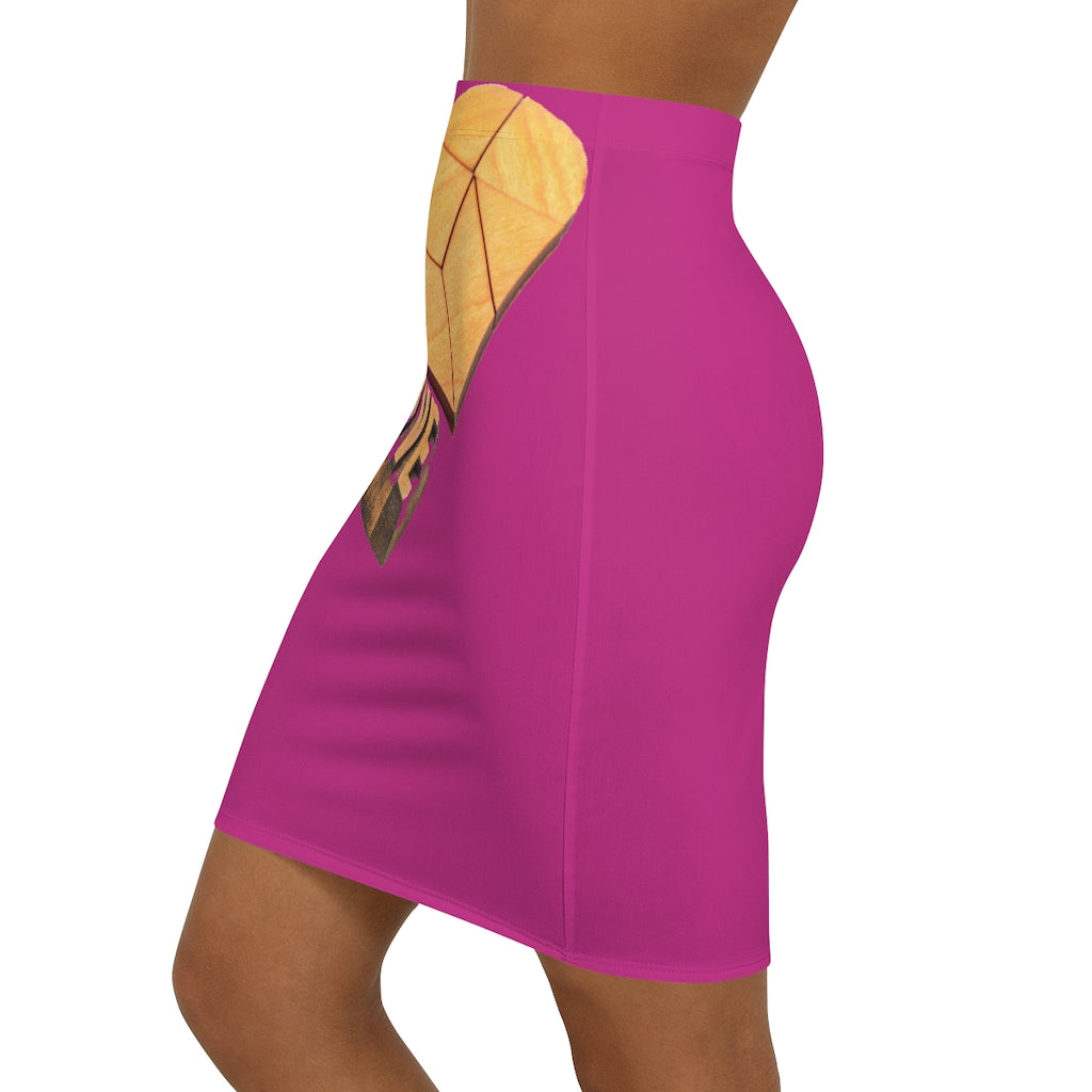 Fusia-Pink Love Mini Skirt