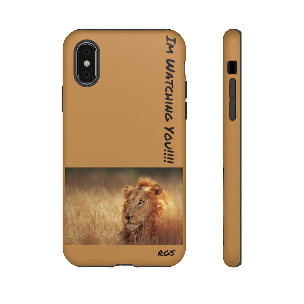 Watching Beige Tough phone Cases