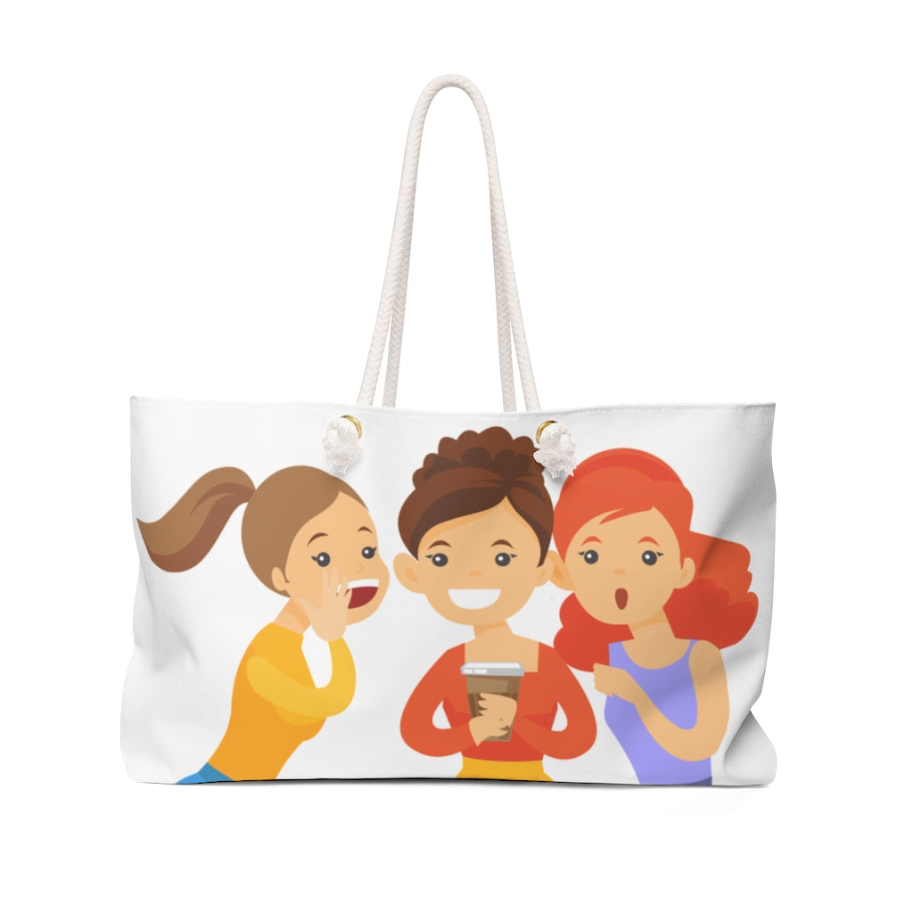 Chatty White Weekender Bag