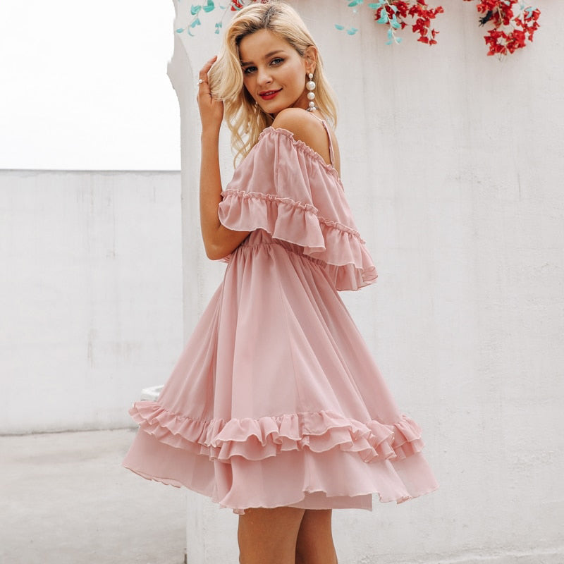 Chiffon  Spaghetti Strap dress