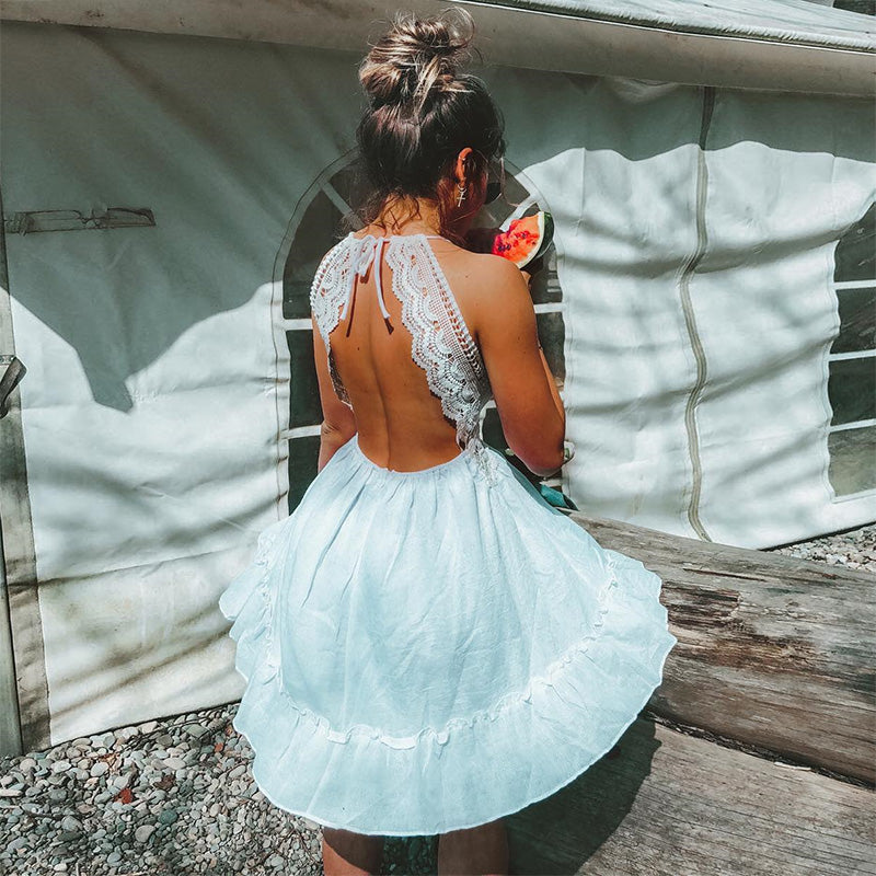 Crochet Lace Ruffle Dresses