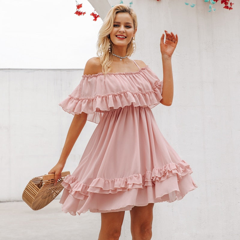 Chiffon  Spaghetti Strap dress