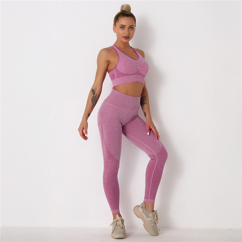 Crop Top Bra High Waist Leggings Set