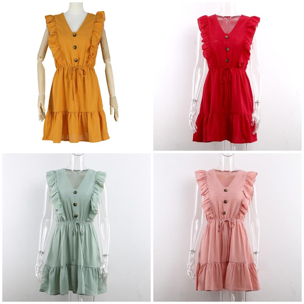 High Waist V Neck Dress