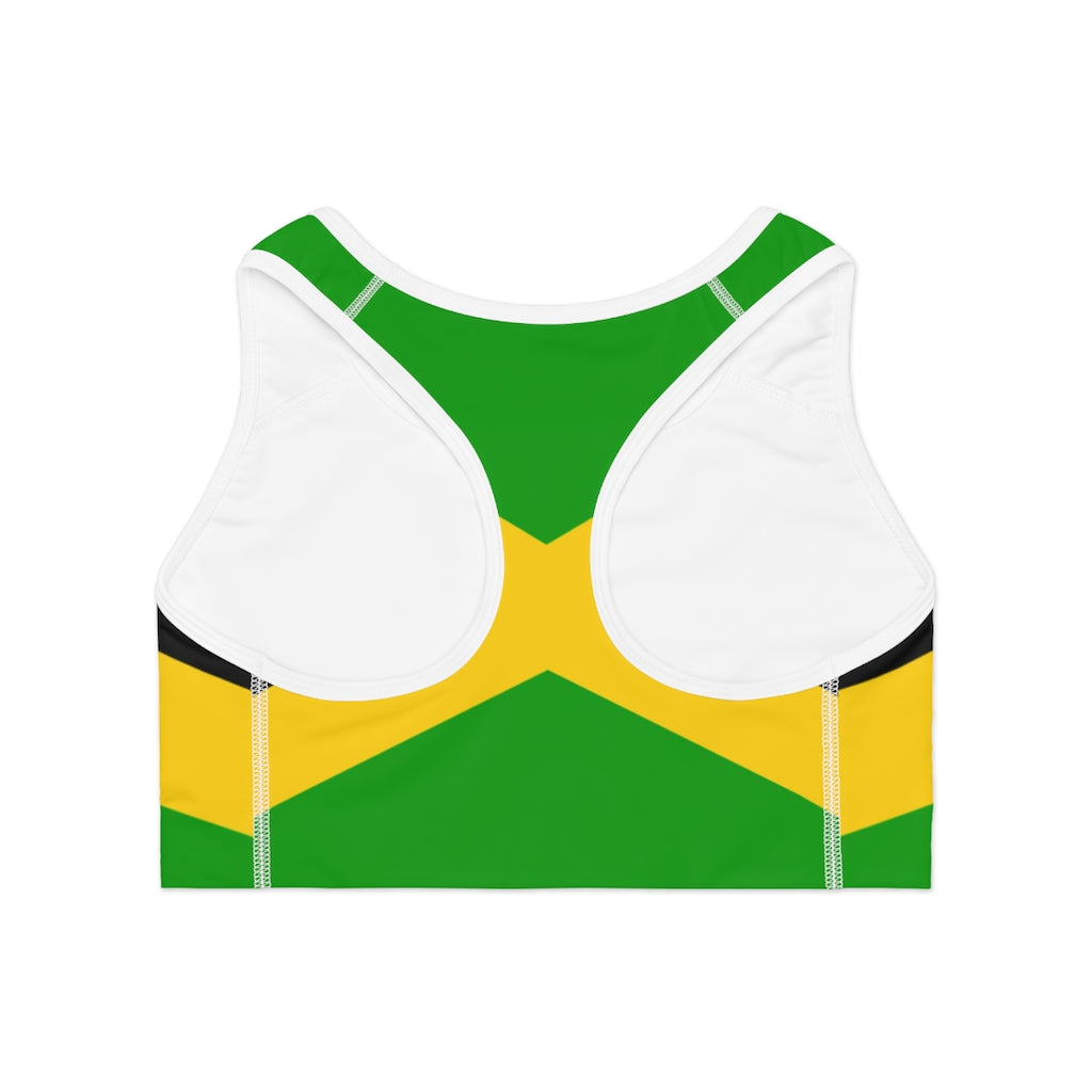 Jamaican Flag Sports Bra (AOP)
