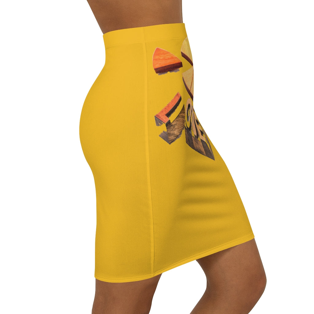 Mustard-Yellow Love Mini Skirt