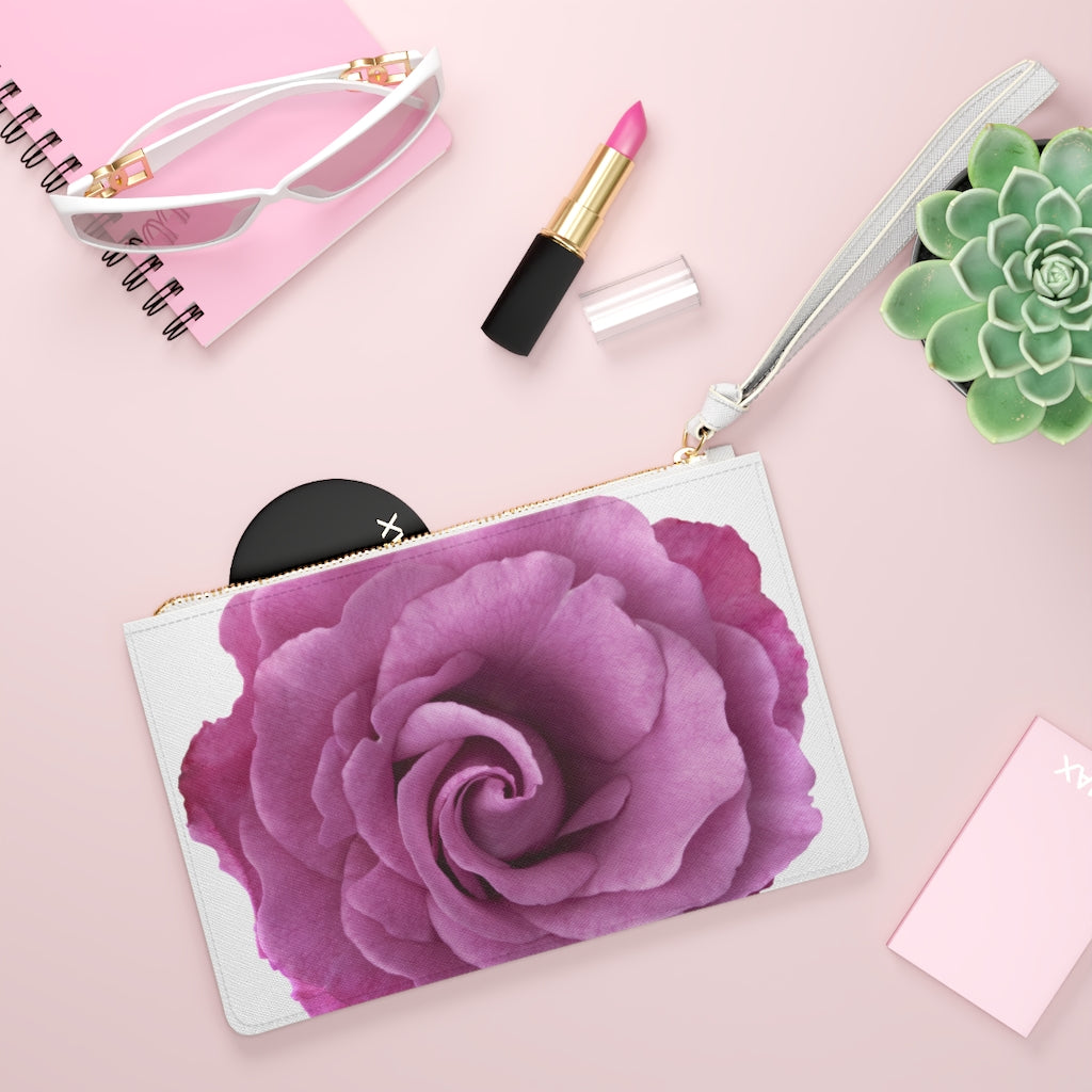 Mauve Tea Rose Clutch Bag