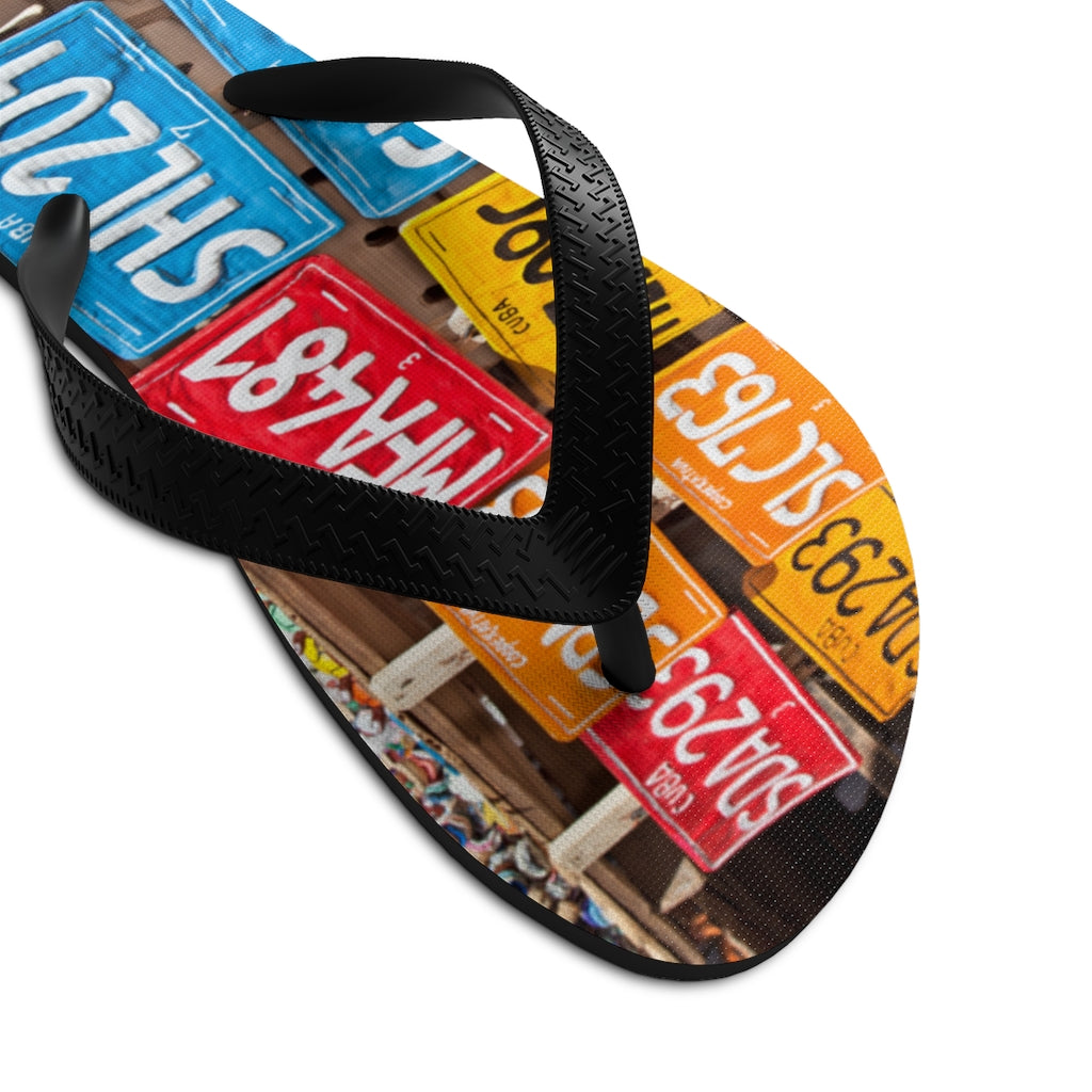 License Plate  Unisex Flip-Flops