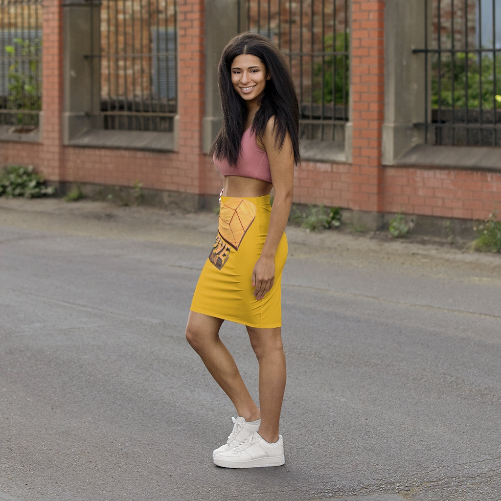 Mustard-Yellow Love Mini Skirt