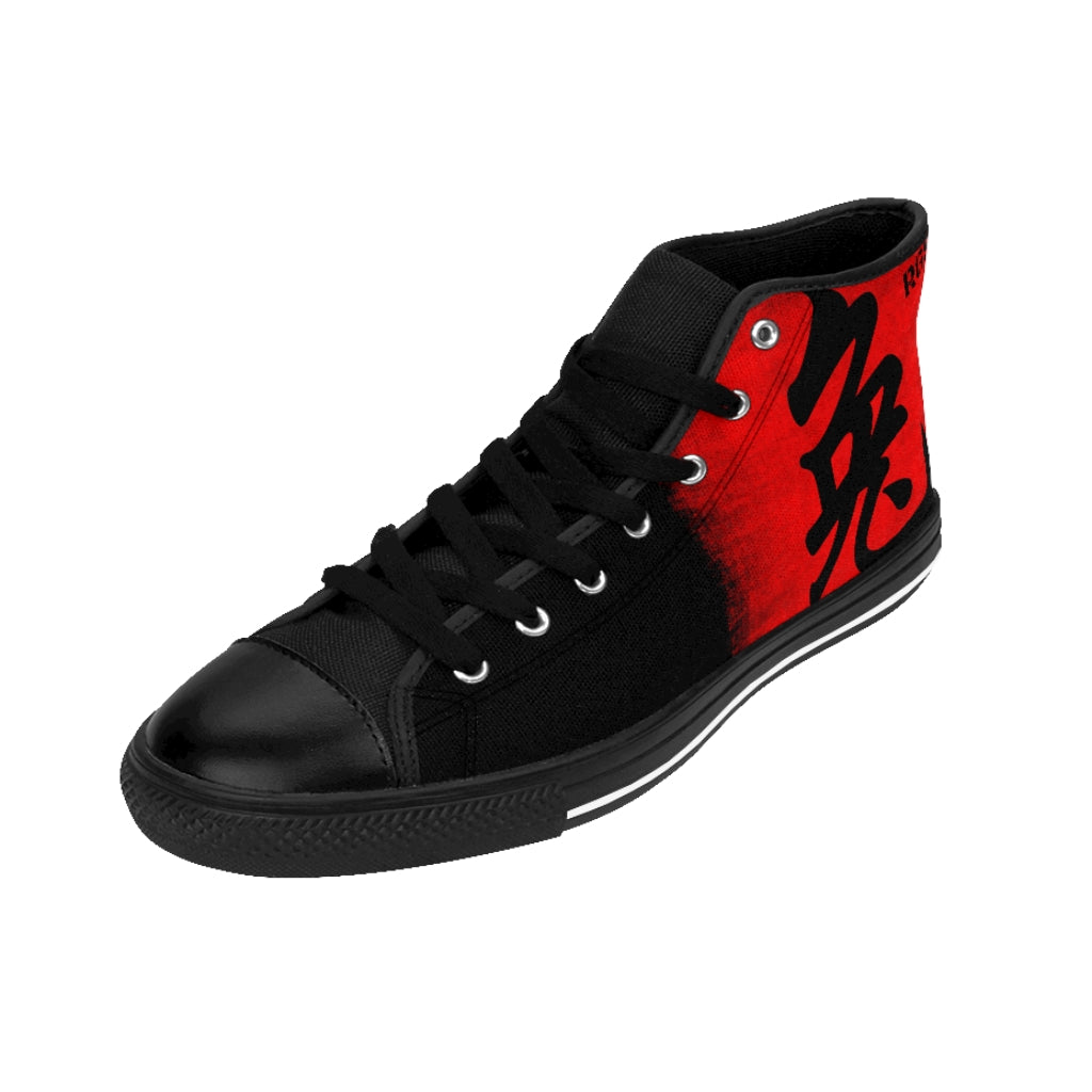 Asian Centric Red Black Woman High-top Sneakers