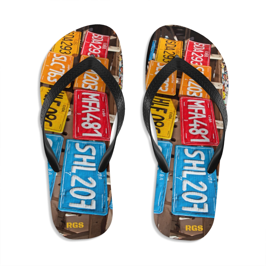 License Plate  Unisex Flip-Flops