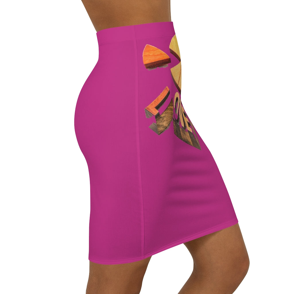 Fusia-Pink Love Mini Skirt