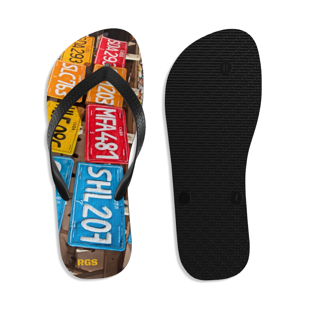 License Plate  Unisex Flip-Flops