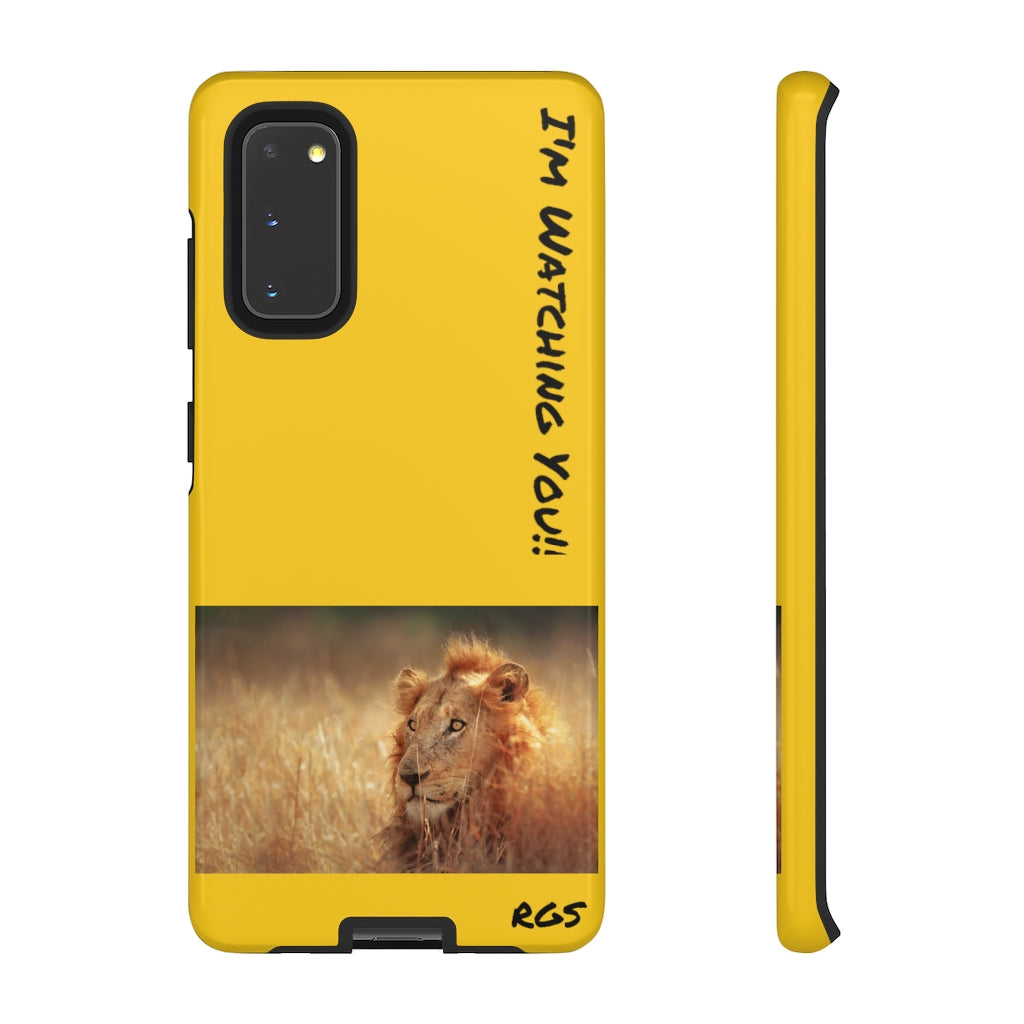 Watching Yellow Tough Phone  Cases