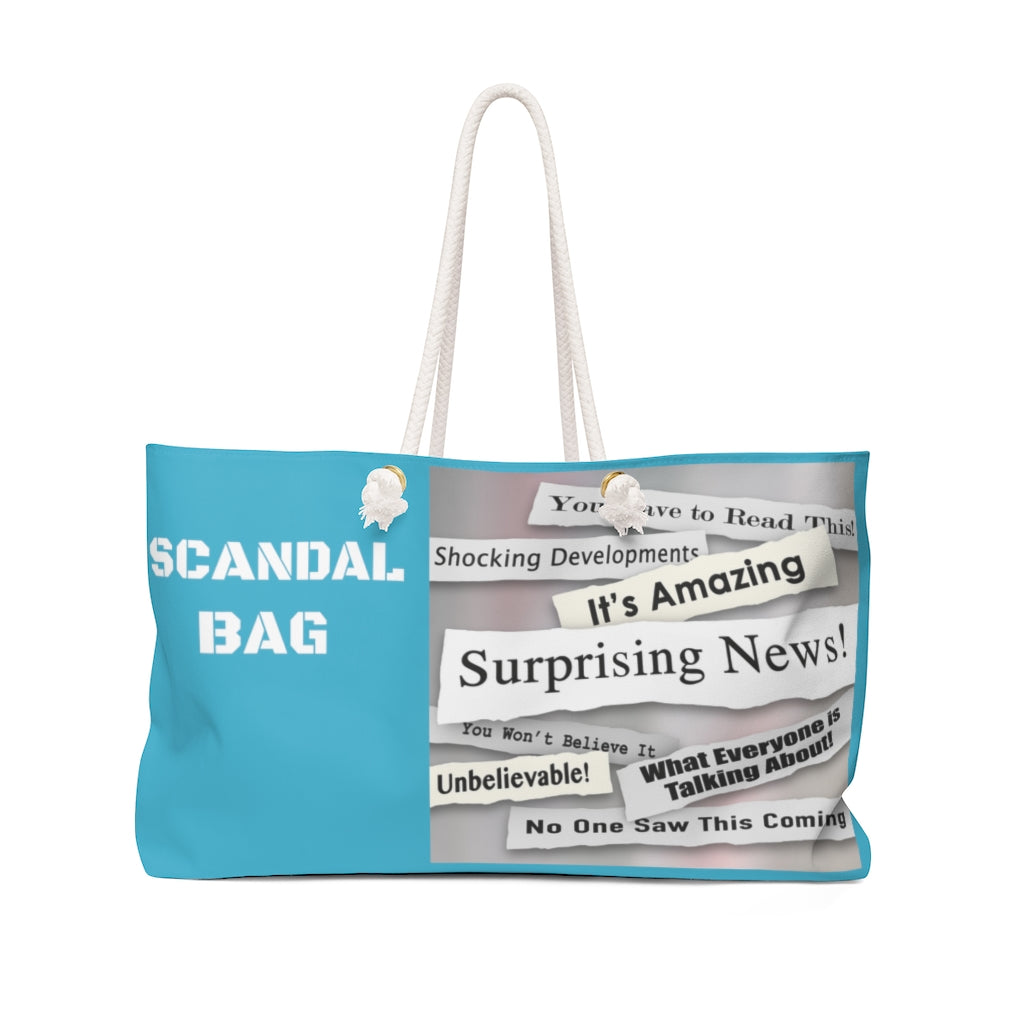 News Aqua Blue Weekender Bag