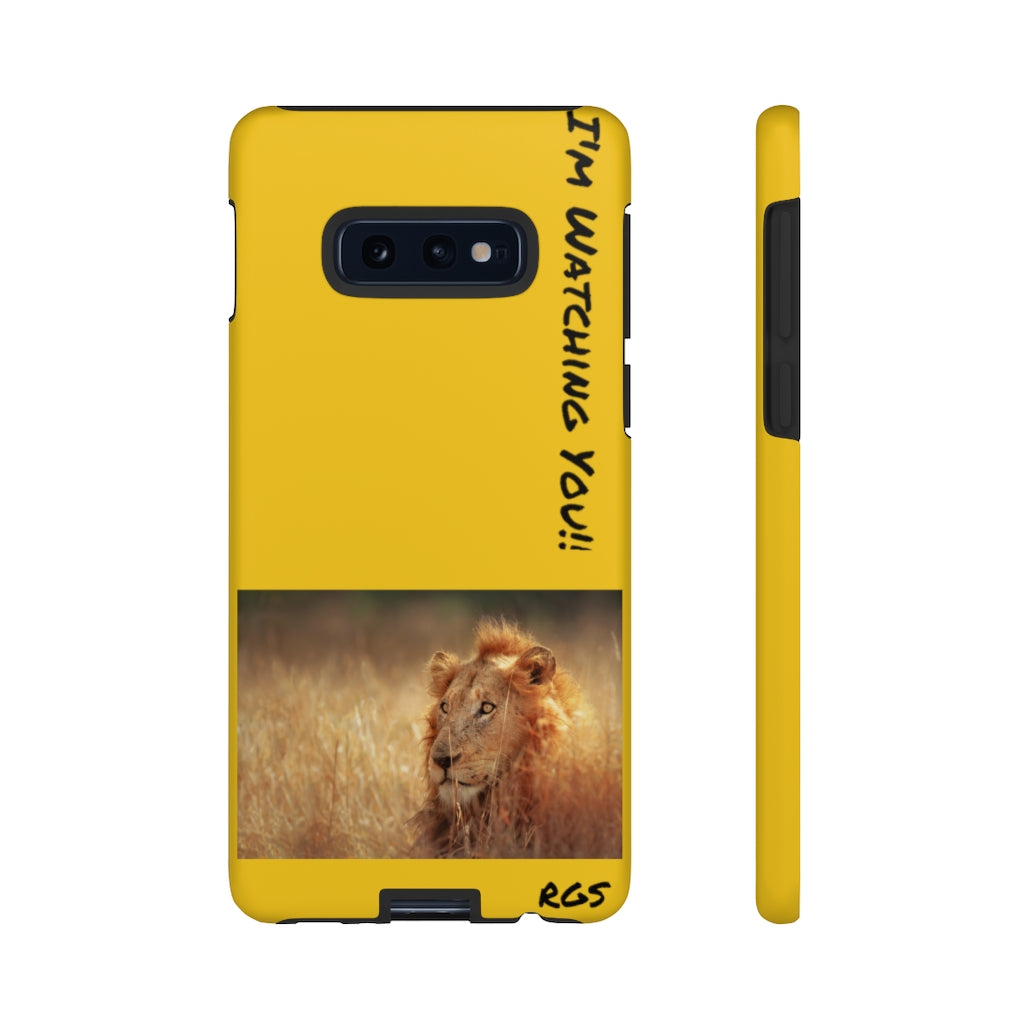 Watching Yellow Tough Phone  Cases