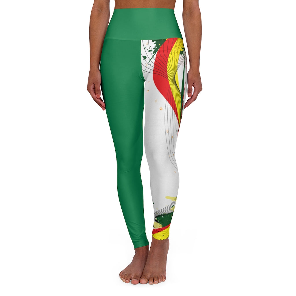 Banner Green High Waisted Yoga Leggings